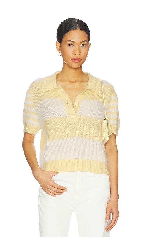 allsaints clem polo tee in lemon.