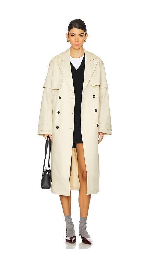 allsaints clyde trench in white.