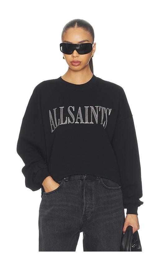 allsaints dash lila sweatshirt in black.