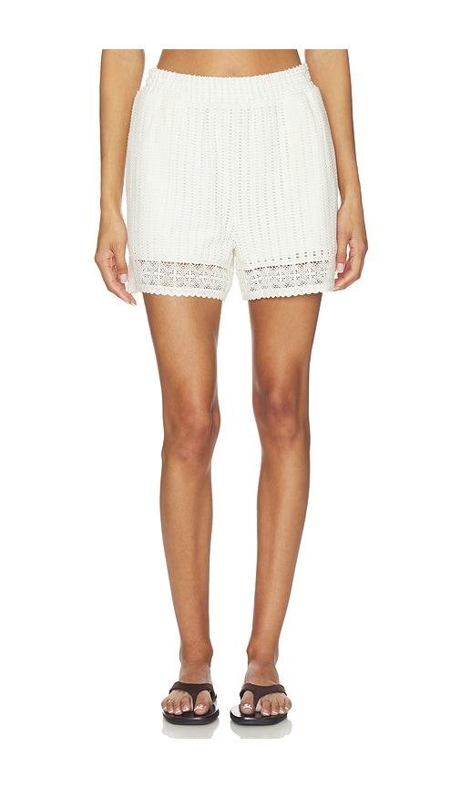 allsaints elma crochet short in white.