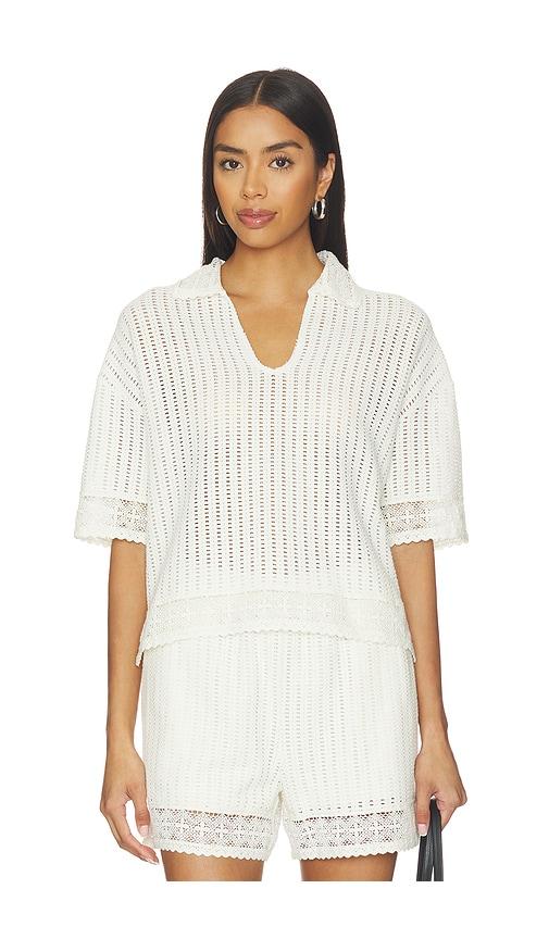 allsaints elma crochet top in white.