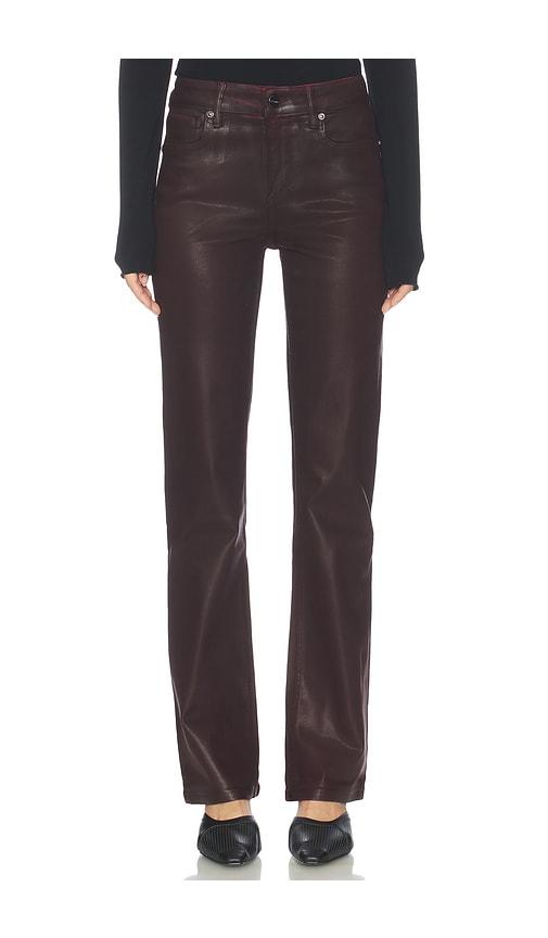 allsaints haldan coated jean in burgundy.