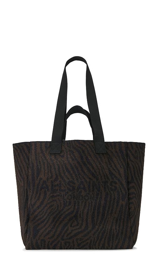 allsaints izzy e/w tote bag in brown,black.