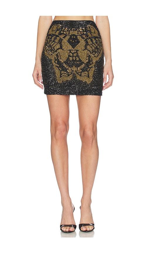allsaints jamilia embellished skirt in black.