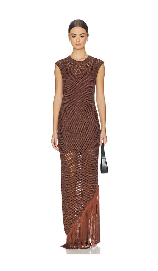 allsaints jessie dress in brown.