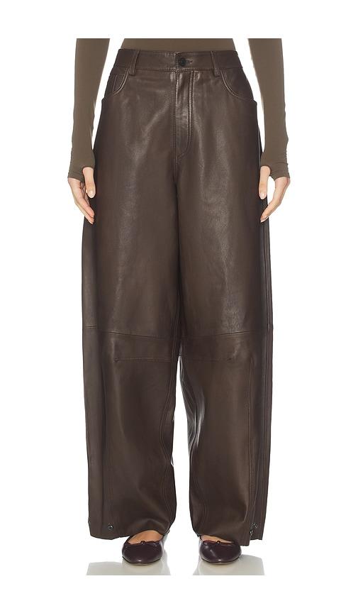 allsaints jett lea trouser in brown.