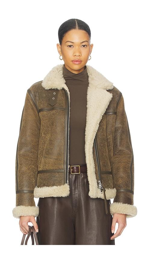 allsaints lorel vintage jacket in brown.