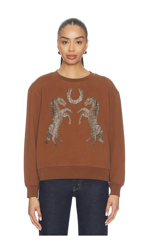allsaints luck pippa sweater in cognac.