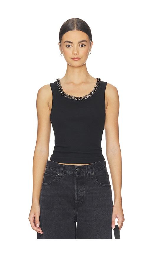 allsaints lucy tank top in black.