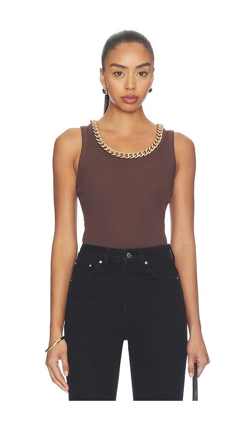 allsaints lucy tank top in brown.