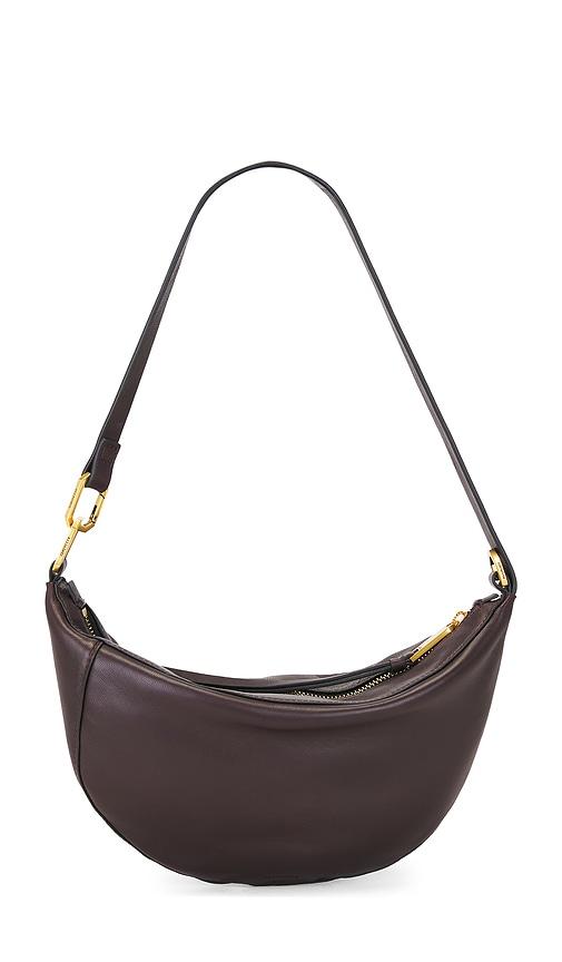 allsaints luna micro bag in taupe.