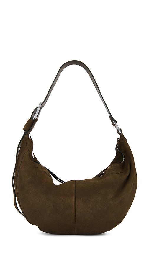 allsaints luna shoulder bag in brown.