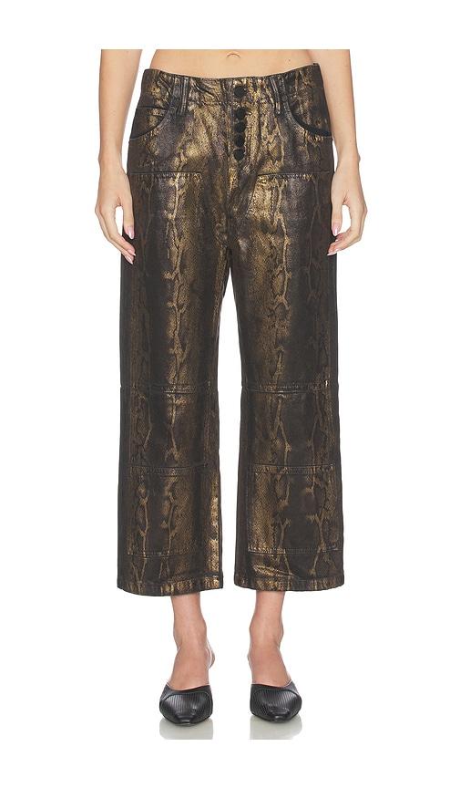 allsaints tay carpenter jean in metallic gold.