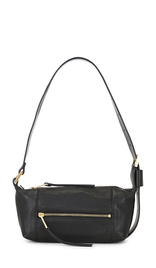 allsaints vega mini shoulder bag in black.