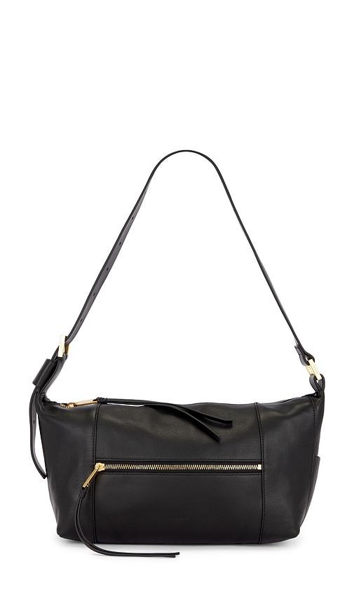allsaints vega shoulder bag in black.