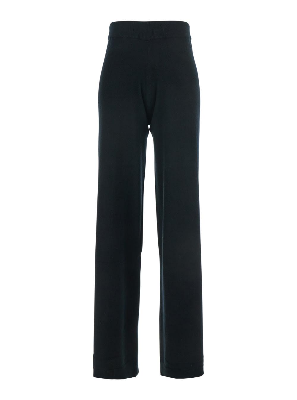 allude black high waisted trousers in cashmere and wool blend woman