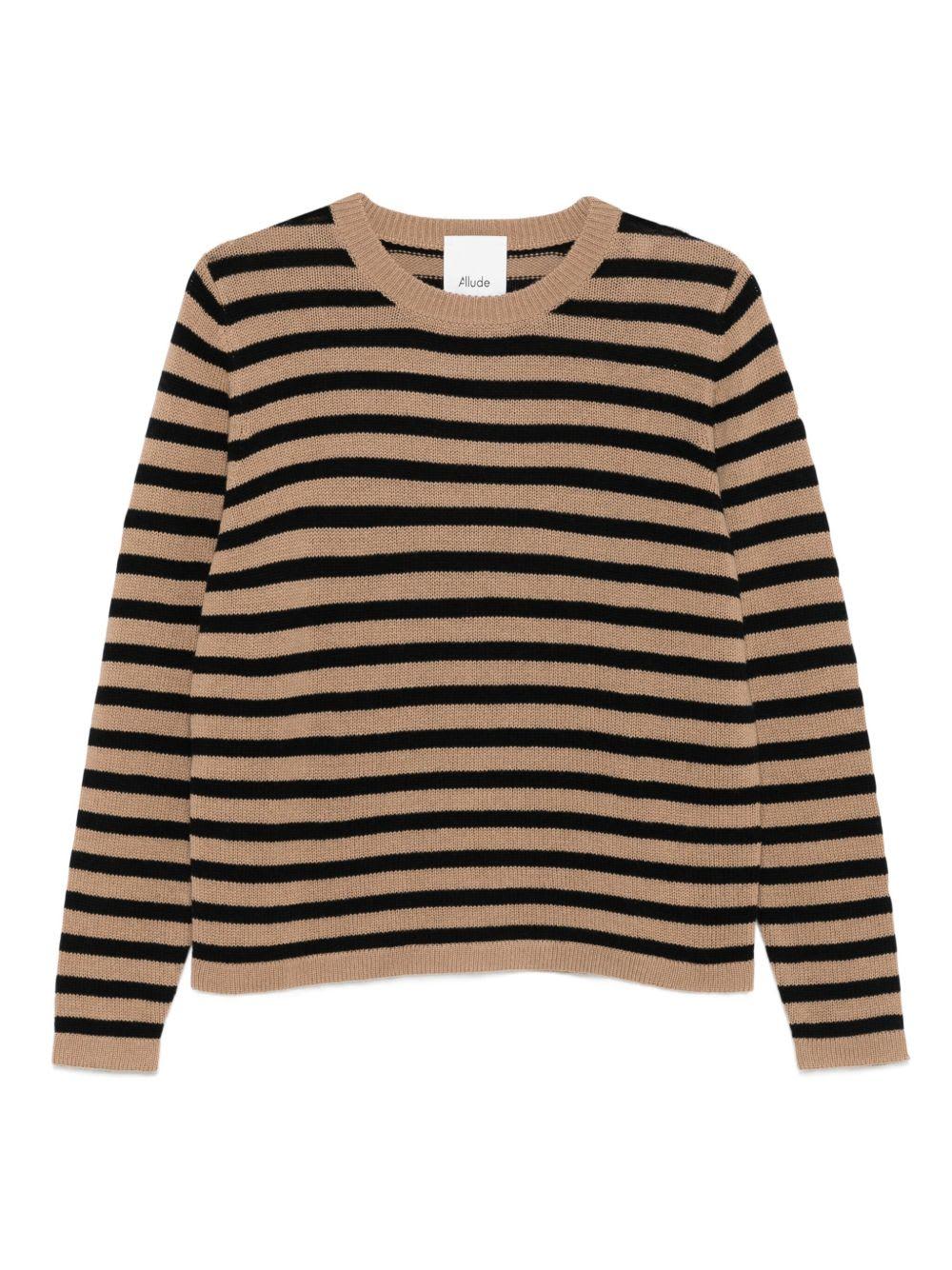 allude brown striped sweater