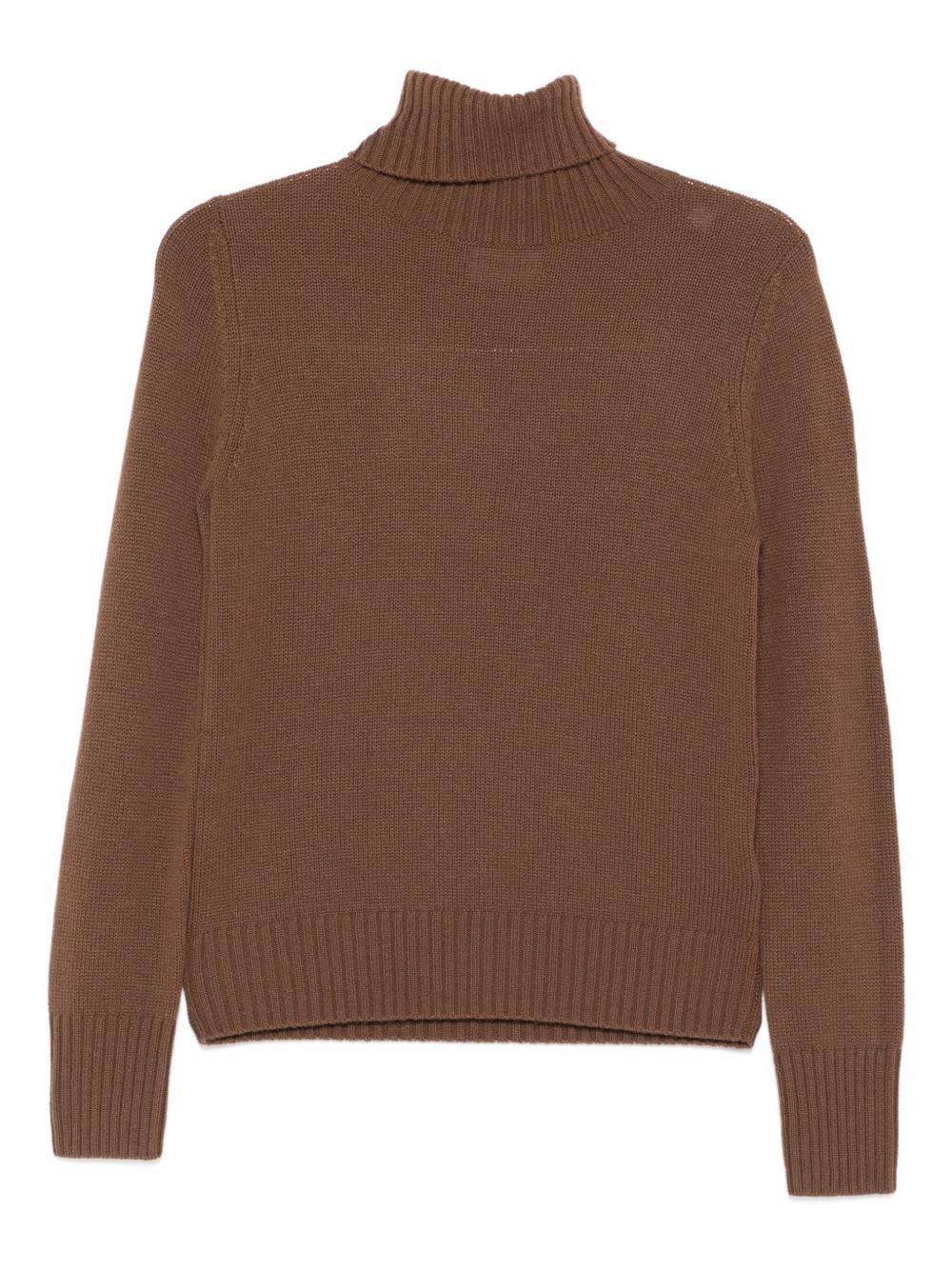 allude brown turtleneck sweater
