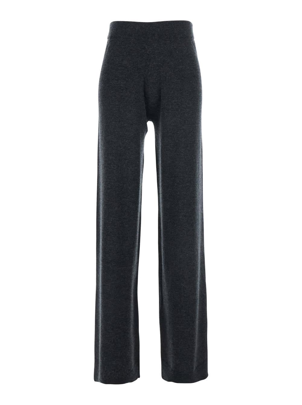 allude grey high waisted trousers in cashmere and wool blend woman