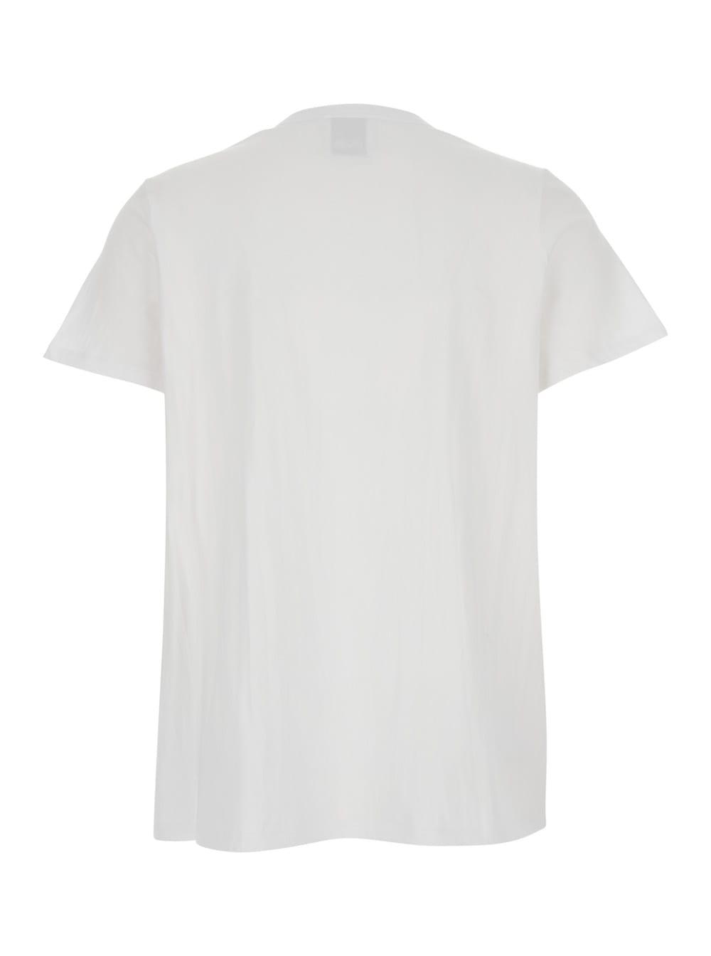 allude white crewneck t-shirt in cotton woman