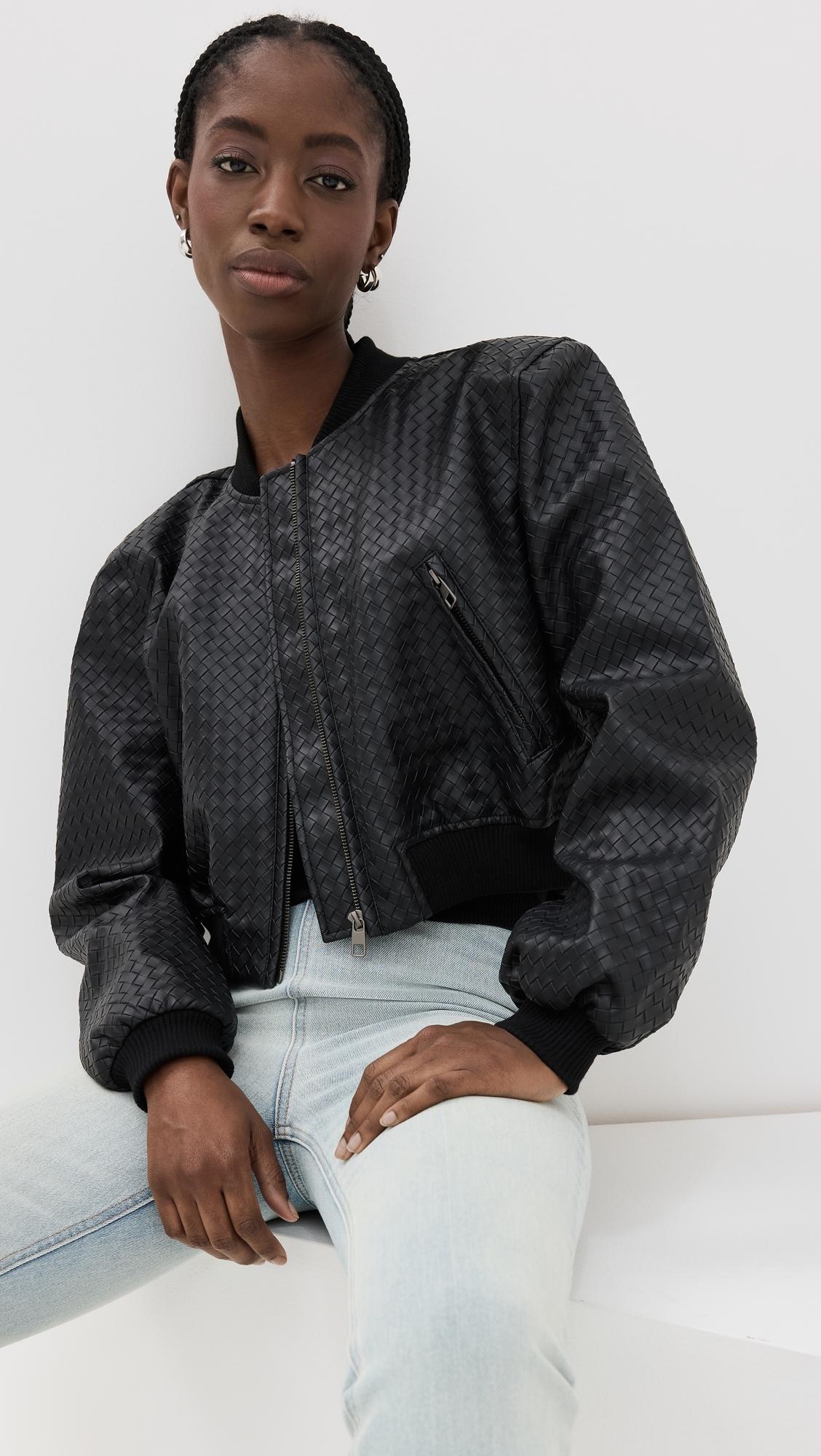 allure woven bomber jacket