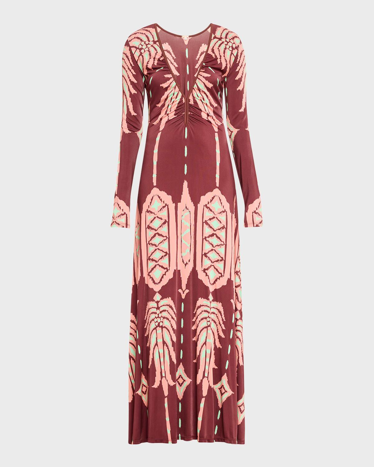 alma bordada printed jersey reversible dress