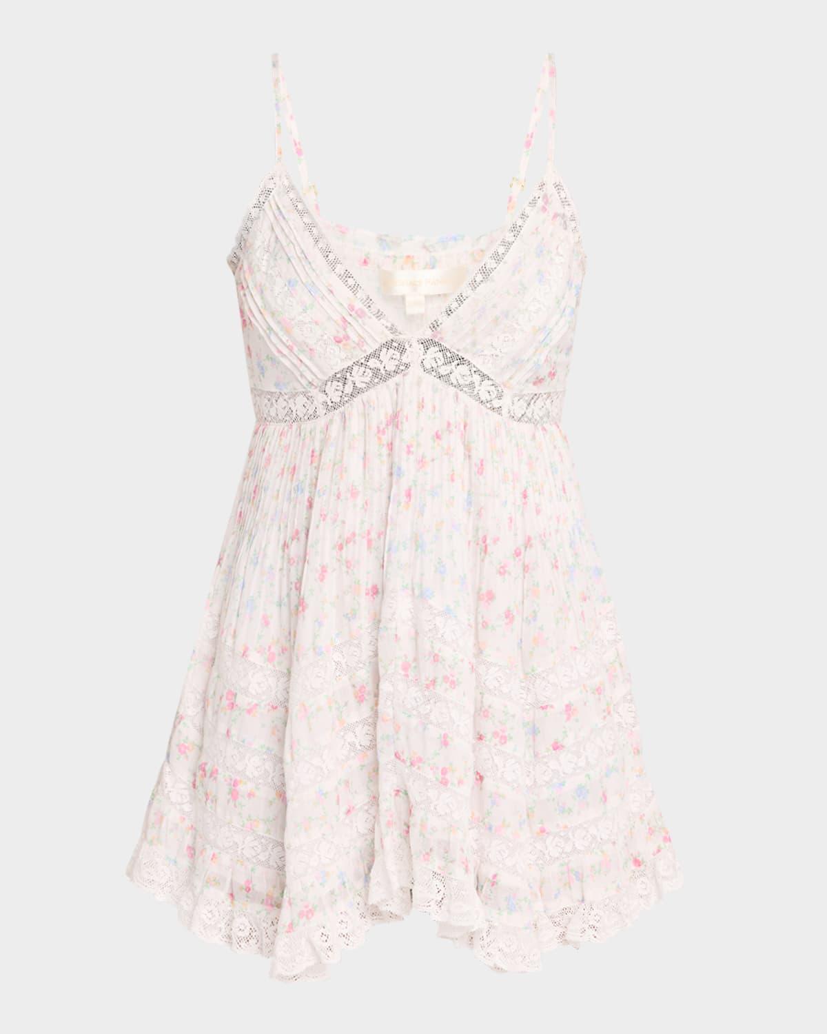 alonna cotton floral mini dress