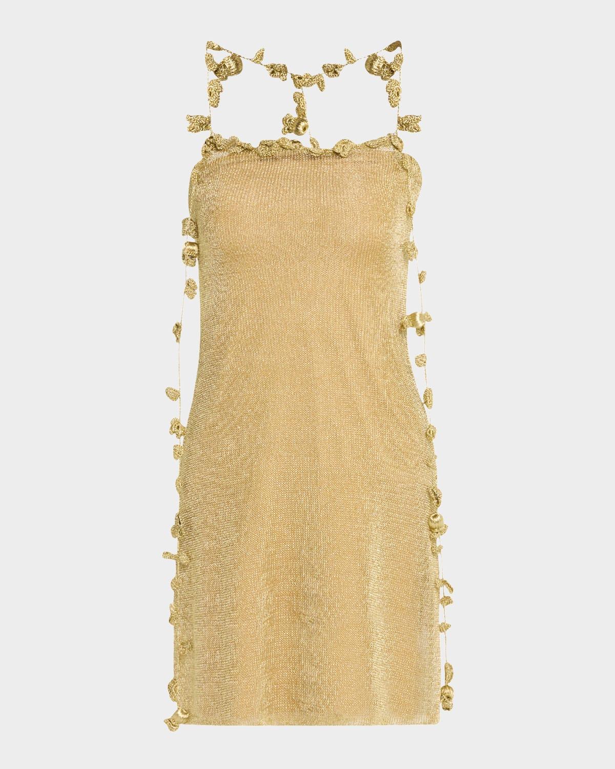 alonza metallic knit mini dress