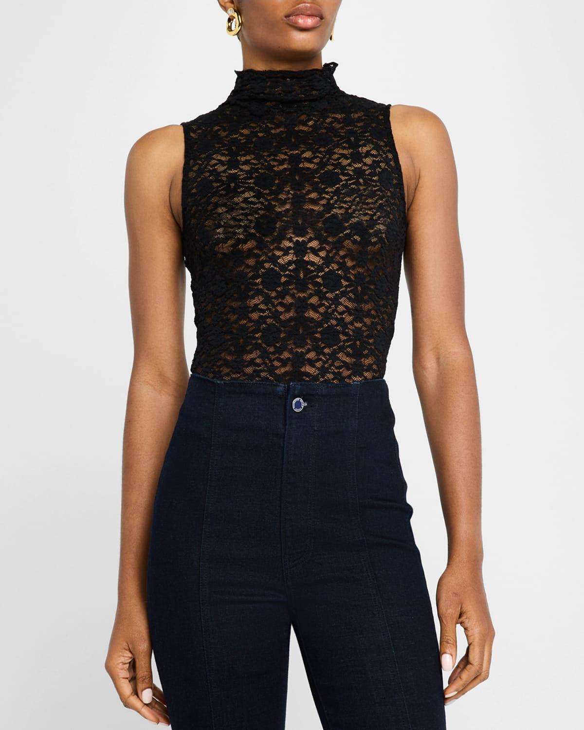 alora sleeveless lace turtleneck top