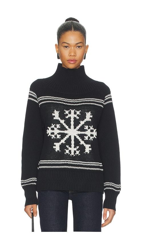 alp n rock alora mock neck ski sweater in black,white.