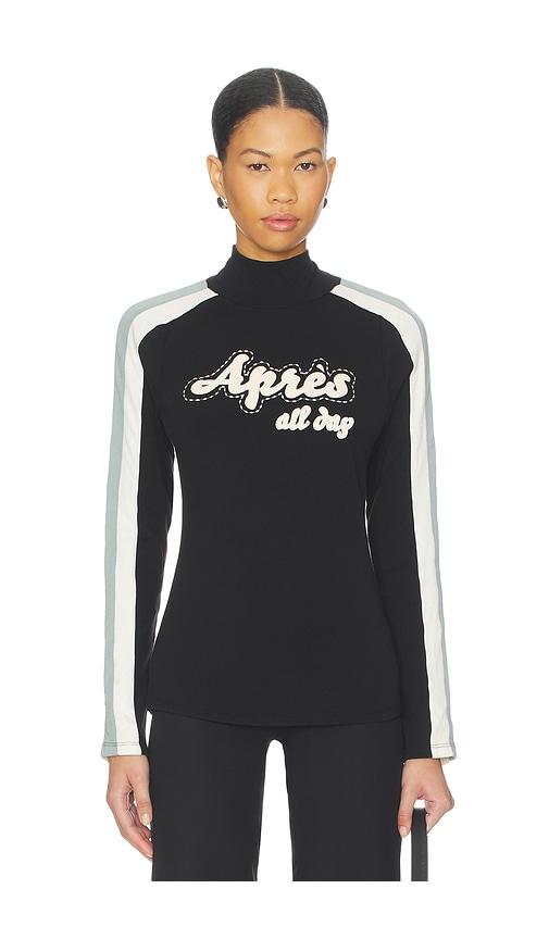 alp n rock apres all day mockneck sweater in black & white.