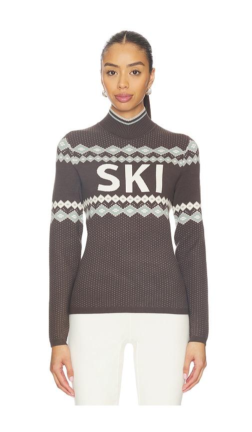 alp n rock goldie mock neck sweater in brown.