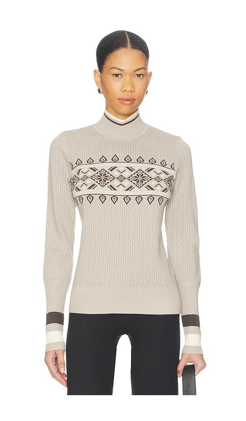alp n rock holly mock neck sweater in taupe.
