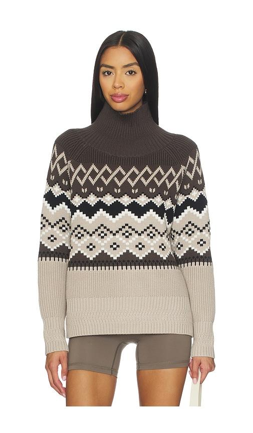 alp n rock leighton mock neck ski sweater in beige.