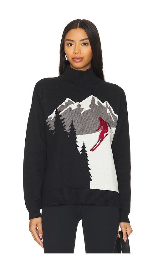 alp n rock portia mock-neck sweater in black.