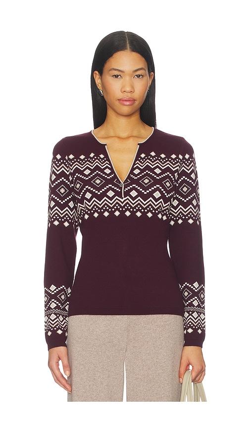 alp n rock yvette ii henley sweater in burgundy.