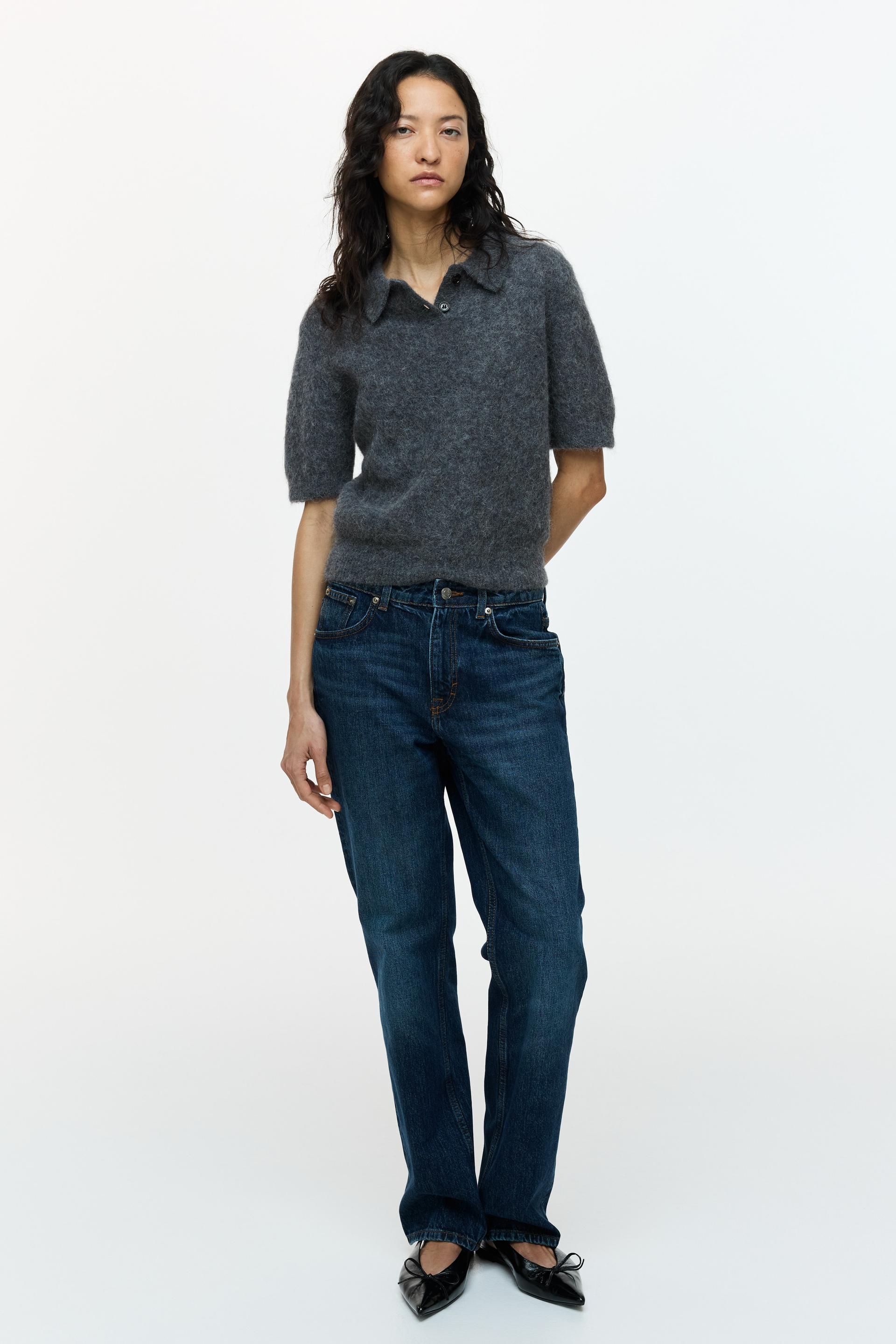 alpaca-blend polo shirt