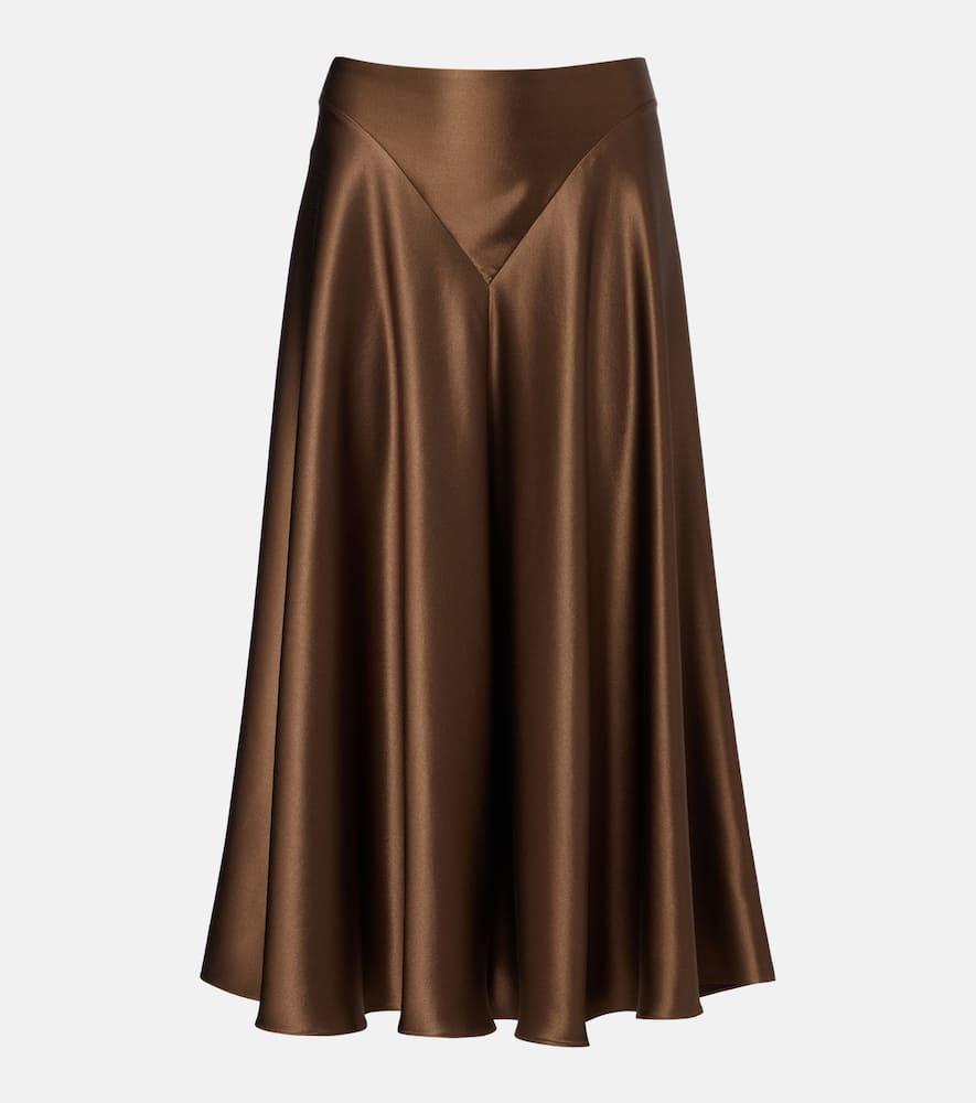 altuzarra ames silk satin midi skirt