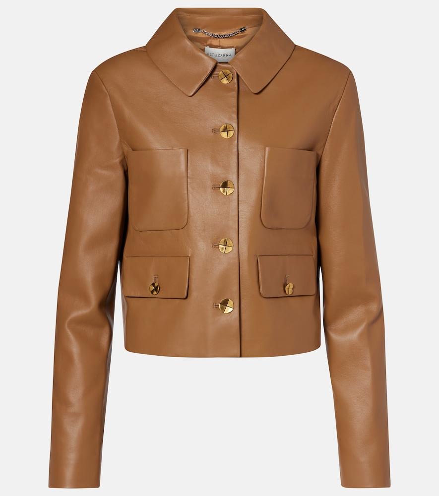 altuzarra astley cropped leather jacket