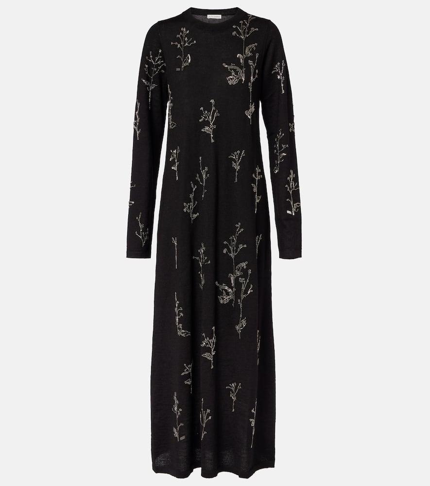 altuzarra beaded wool and silk maxi dress