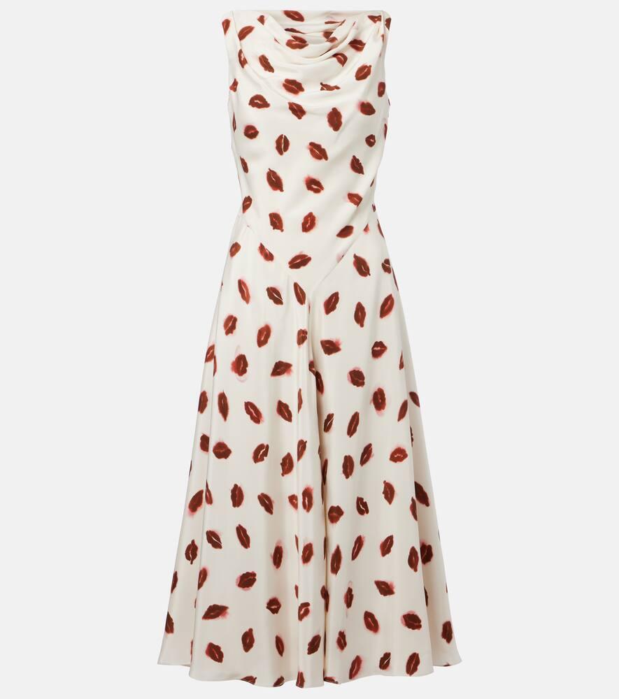 altuzarra drina printed silk midi dress