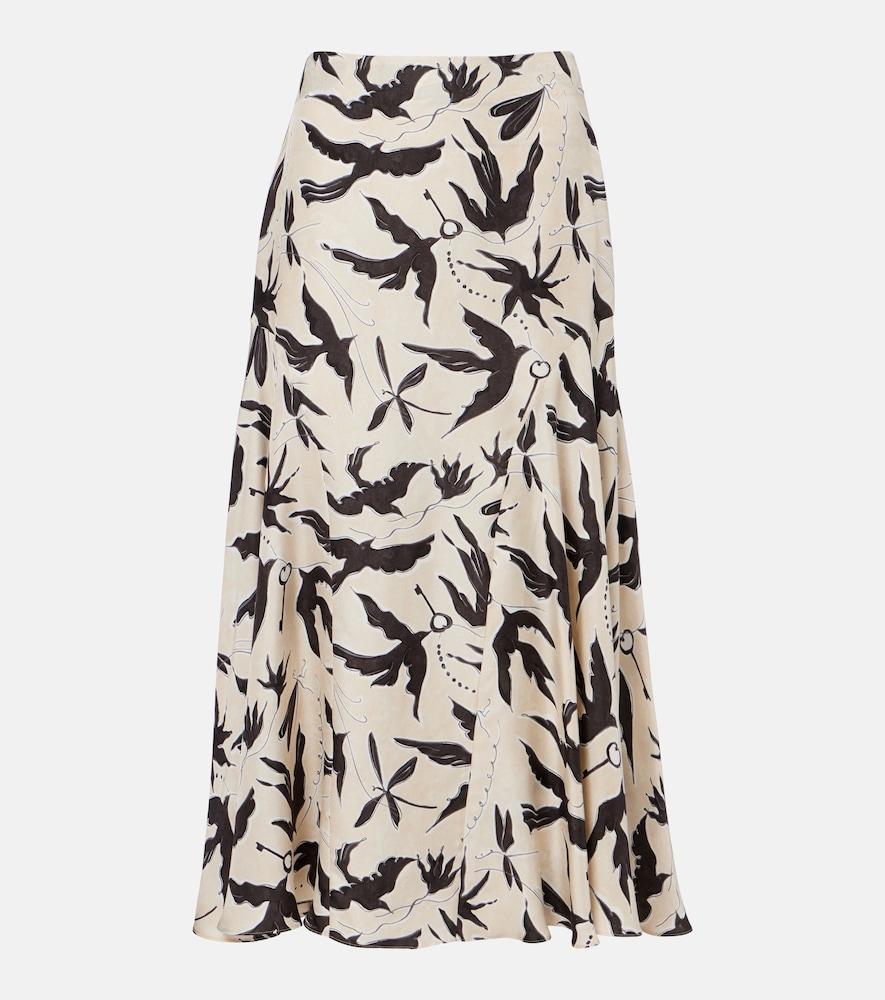 altuzarra elton printed silk midi skirt