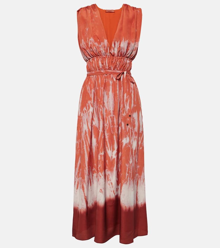 altuzarra fiona ruched midi dress