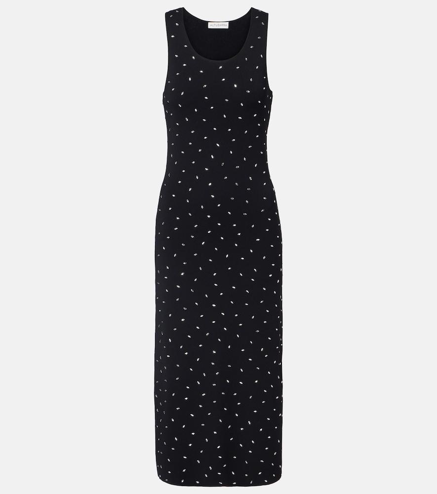 altuzarra geordie embellished jersey midi dress