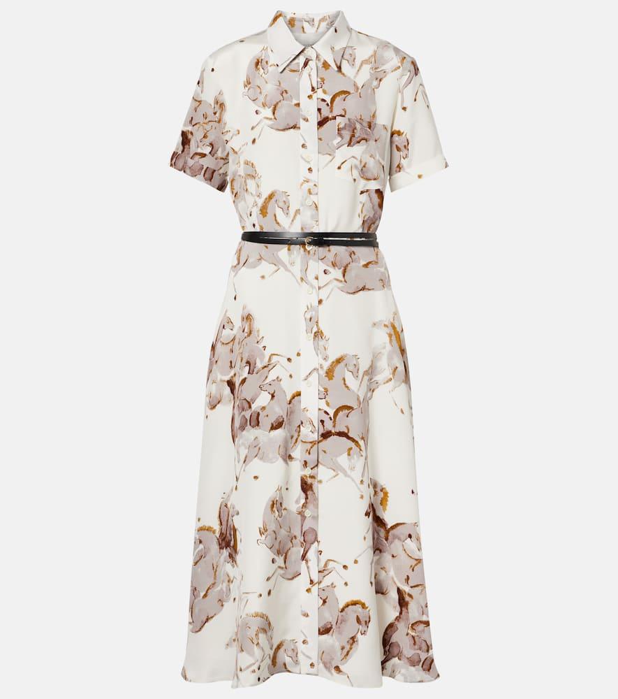 altuzarra kiera printed silk shirt dress