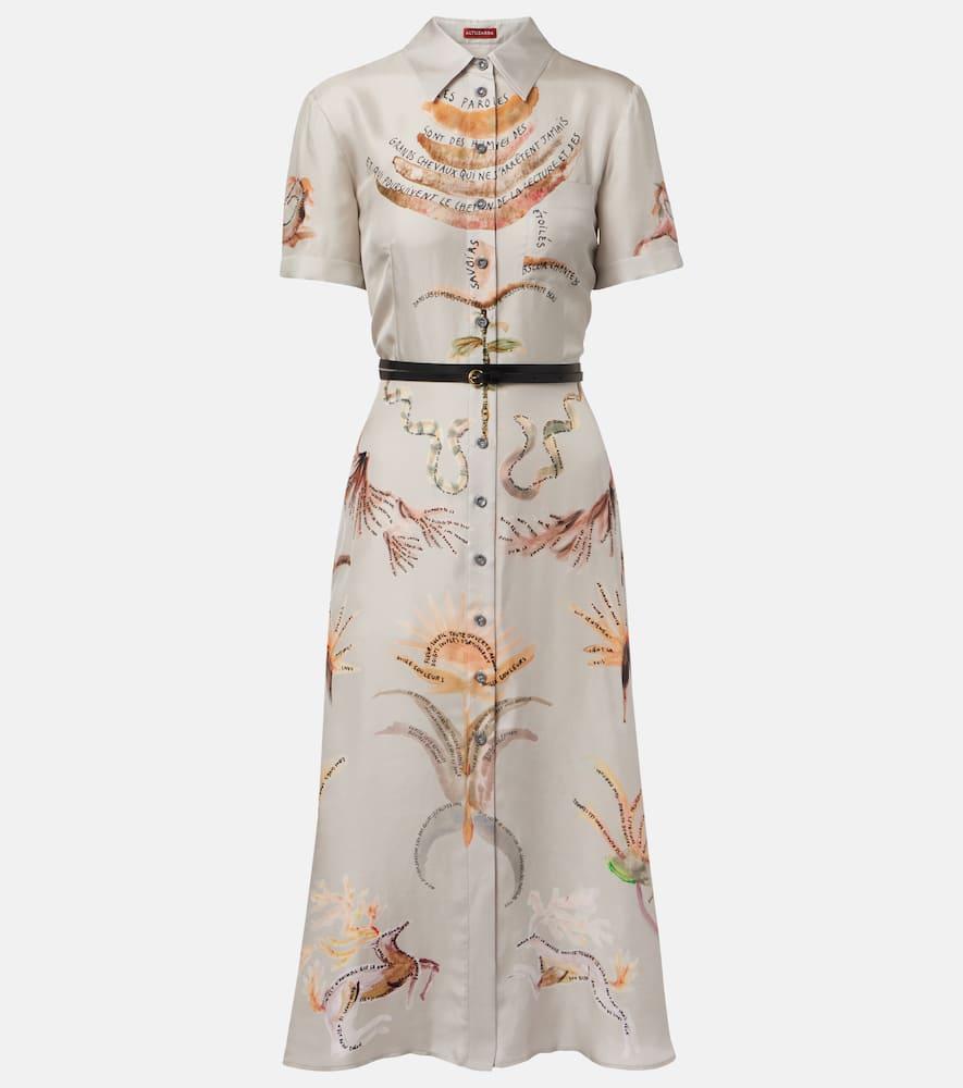 altuzarra kiera printed silk shirt dress