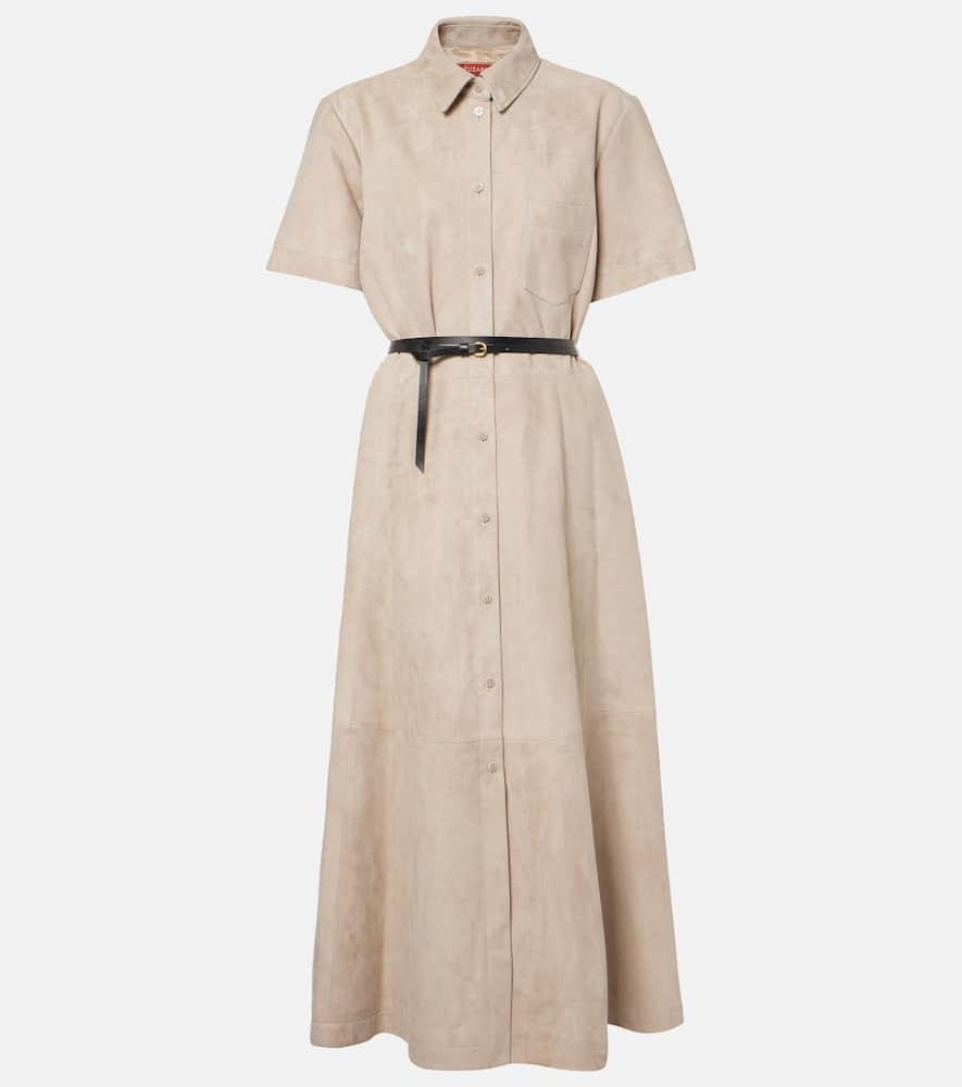 altuzarra kiera suede midi dress