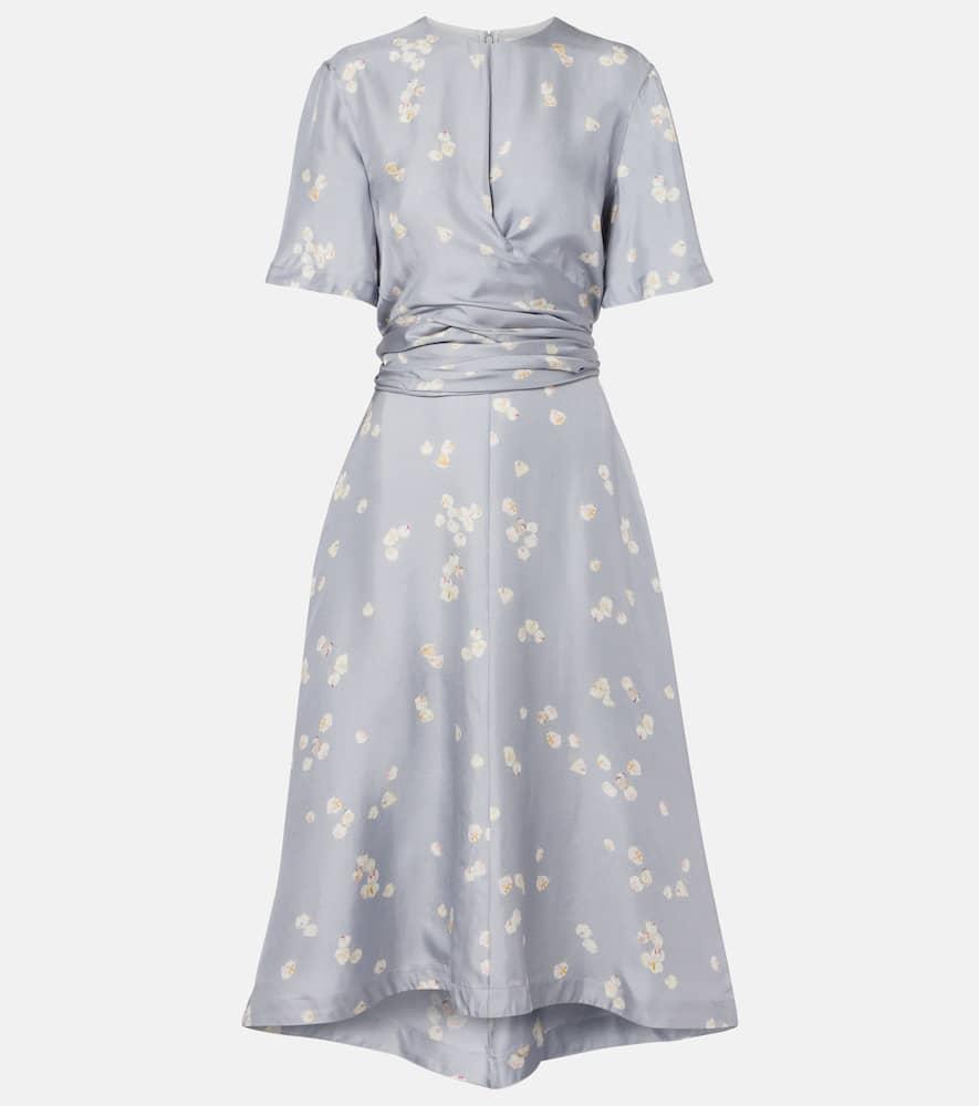 altuzarra kirsty floral draped silk midi dress