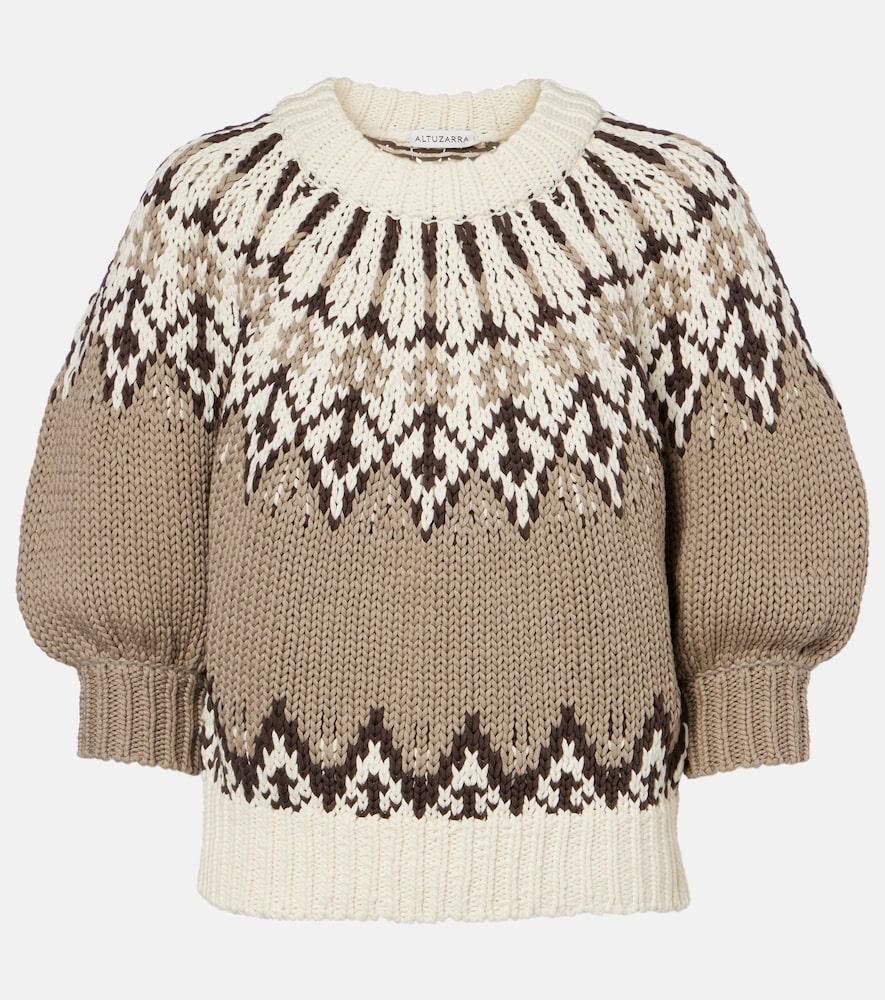 altuzarra marty fair isle cotton sweater