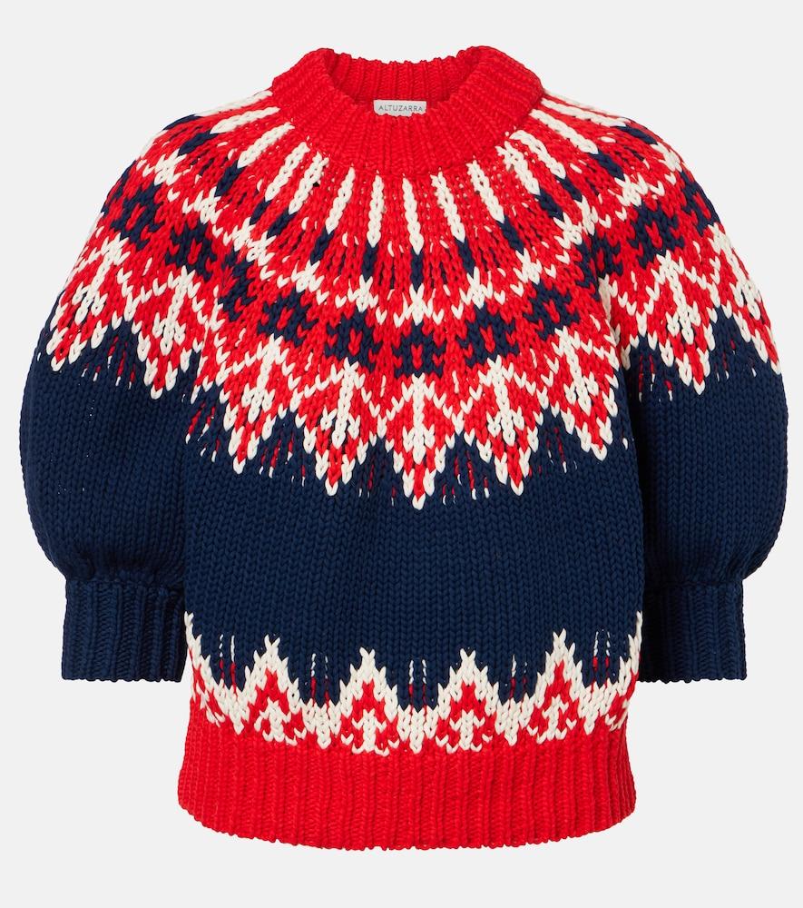 altuzarra marty fair isle cotton sweater